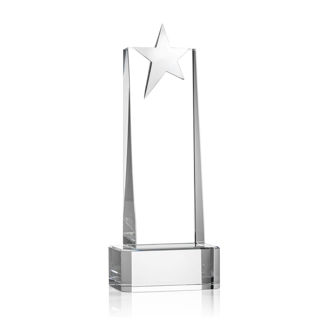 Fanshaw Silver Star VividPrint™ Award on Base - Clear 6