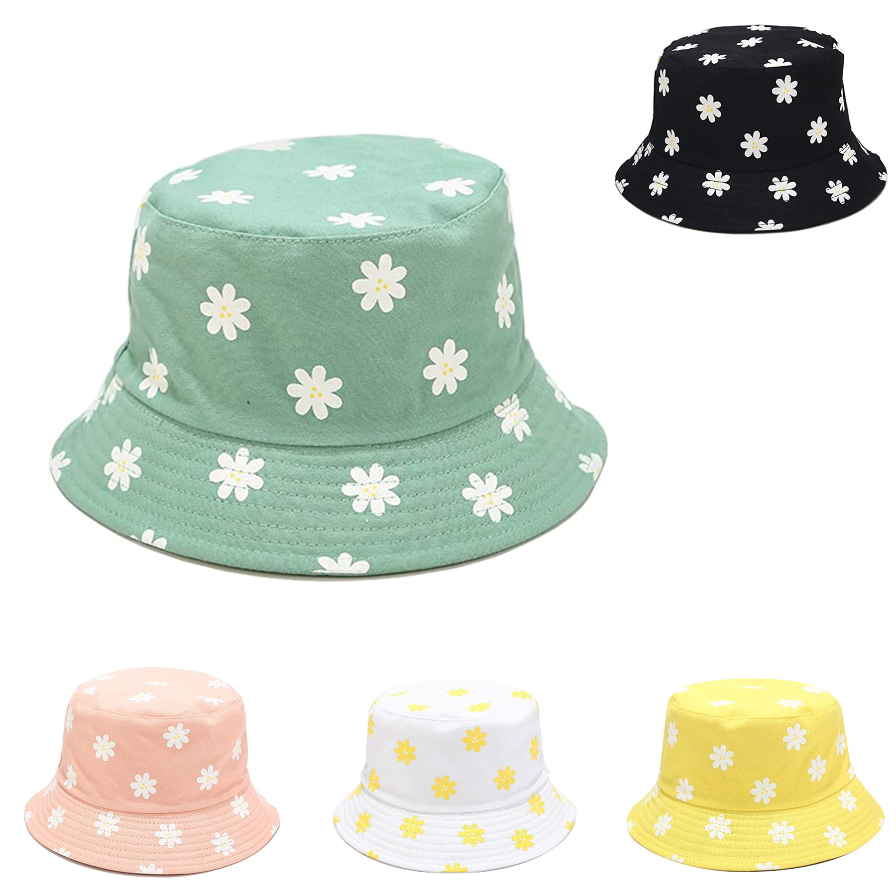Unisex Print Double-Side-Wear Reversible Bucket Hat 2