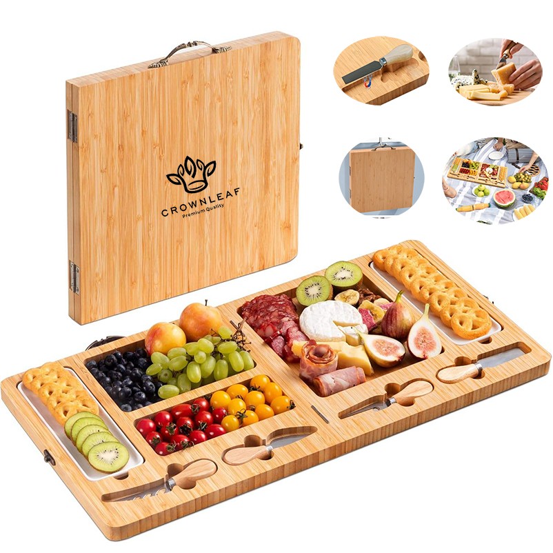 Travel Charcuterie Boards Bamboo Serving Cheese Tray 3