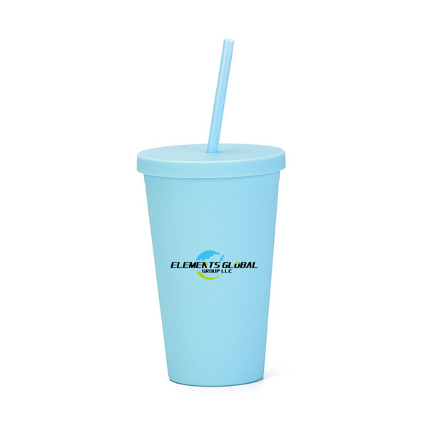 16OZ double-layer plastic straw cup 4