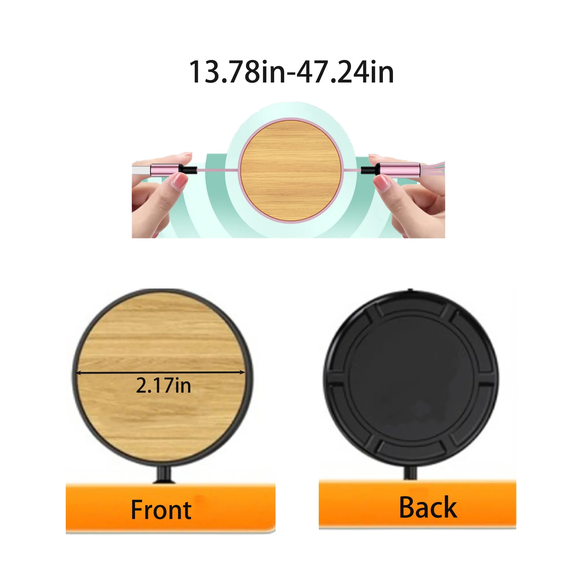 3-in-1 Bamboo Retractable Charging Cable 3