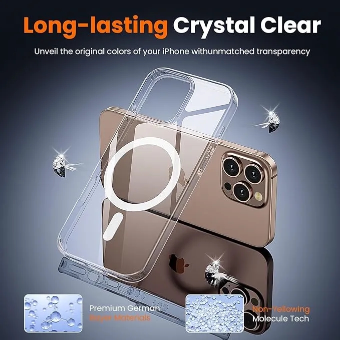 Clear iPhone 16 Pro Shockproof Case Bulk Order with Magnetic Charging 3