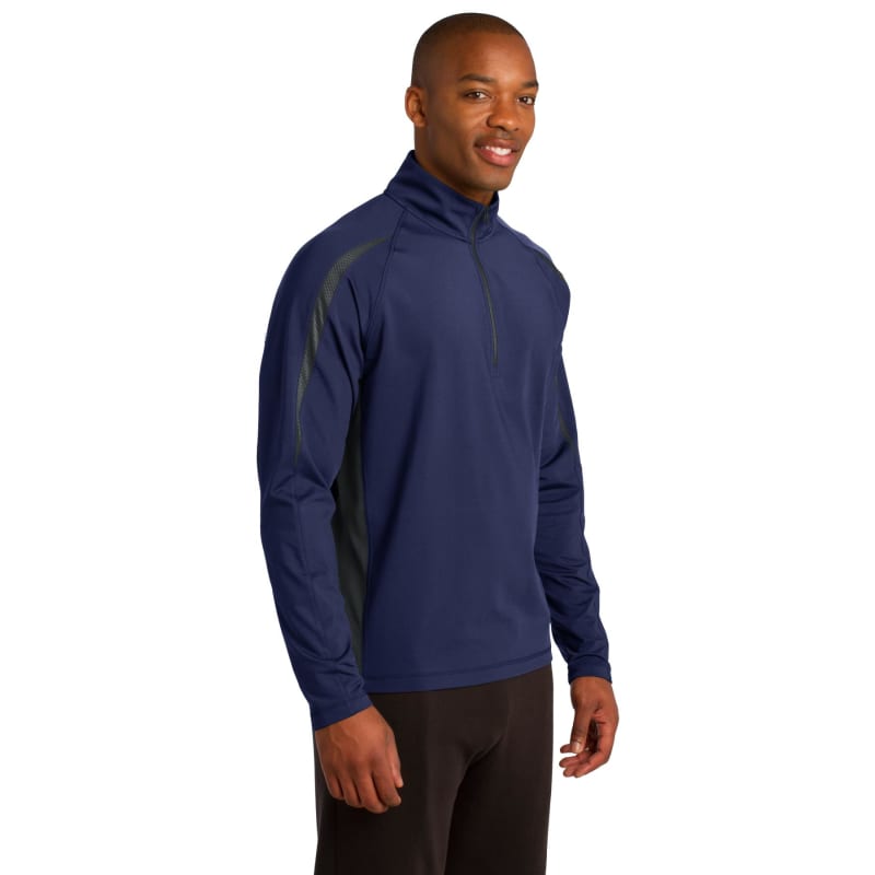 Sport-Tek Sport-Wick Stretch 1/2-Zip Colorblock Pullover., custom hoodie or sweatshirt with logo imprint 2