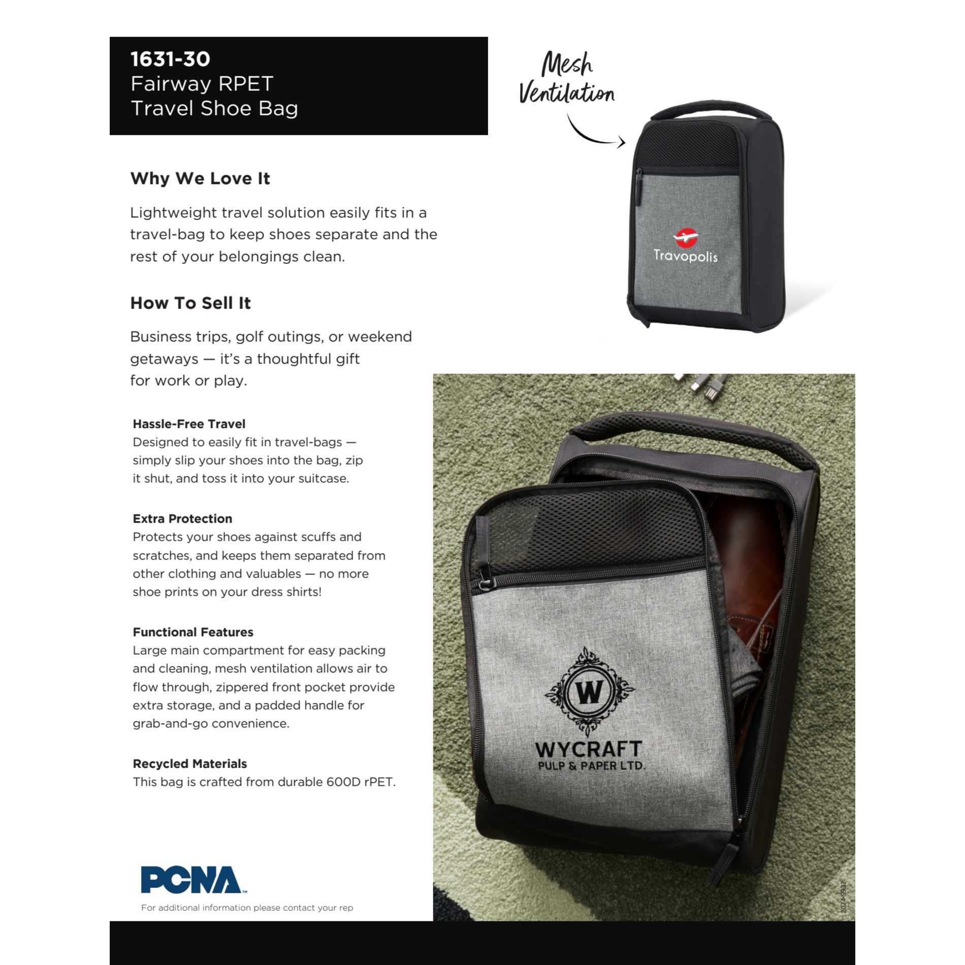 Fairway RPET Travel Shoe Bag, custom luggage with logo imprint 45