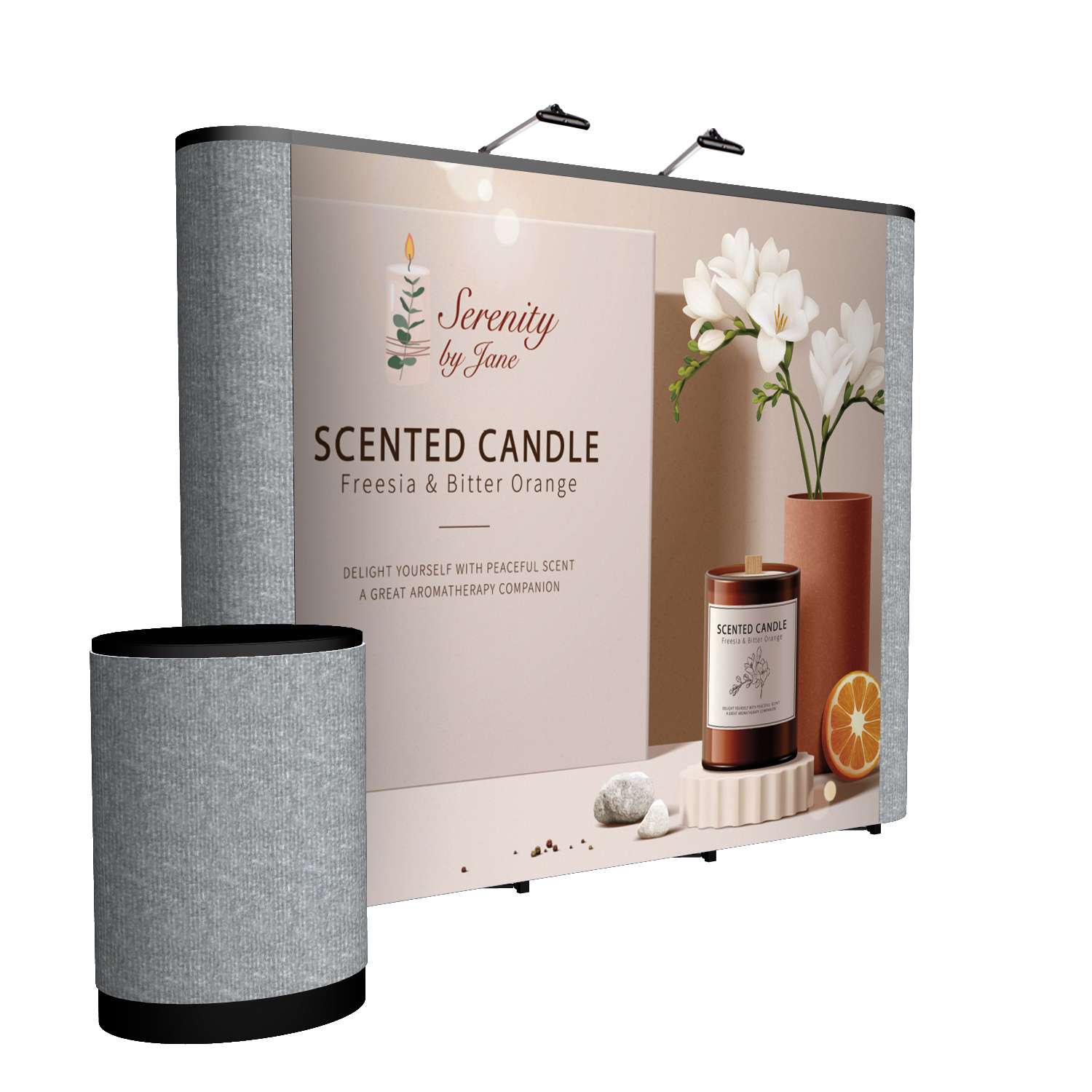 10' Straight ARISE Floor Display Kit (Mural with Fabric Ends)