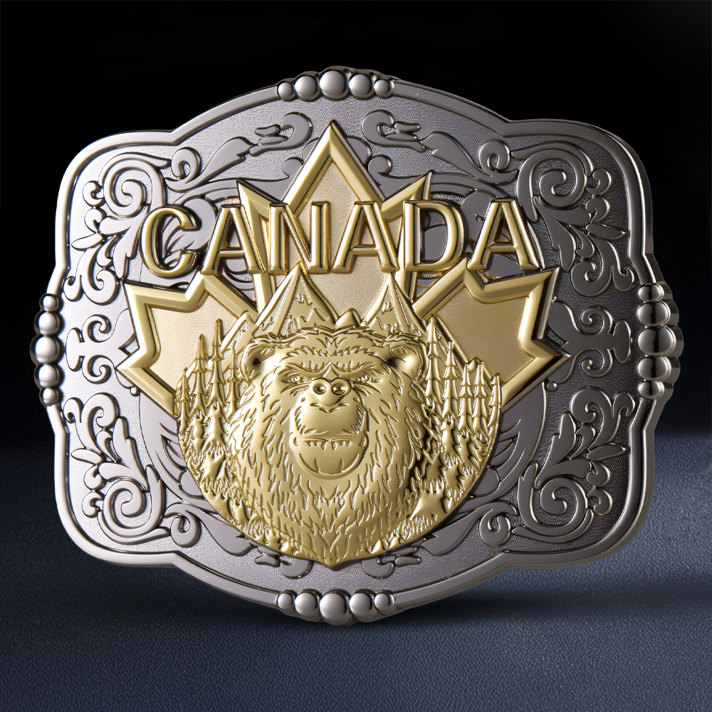 2 " x 3 " Belt Buckle with Two Tone Finish