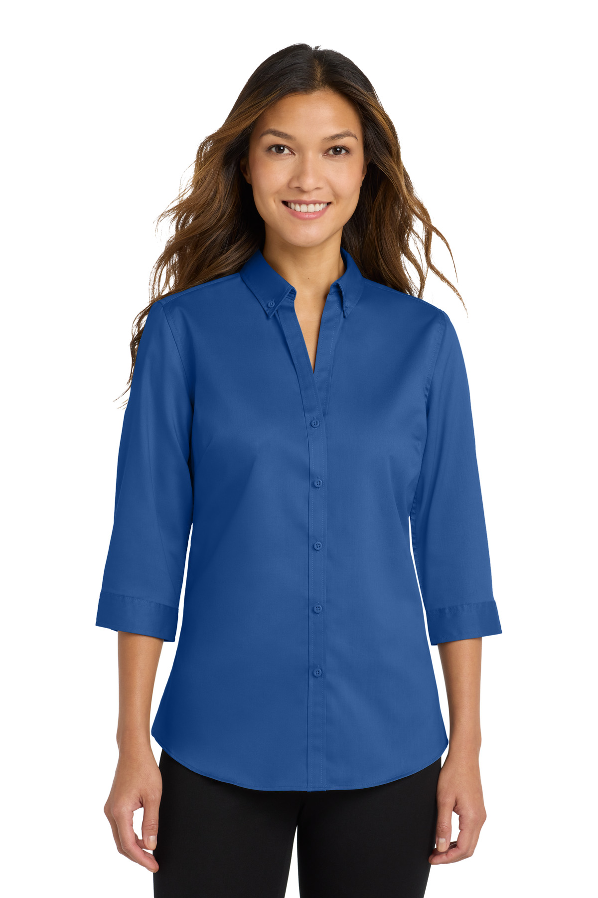 Port Authority Women's 3/4-Sleeve SuperPro Twill Shirt. L665 60