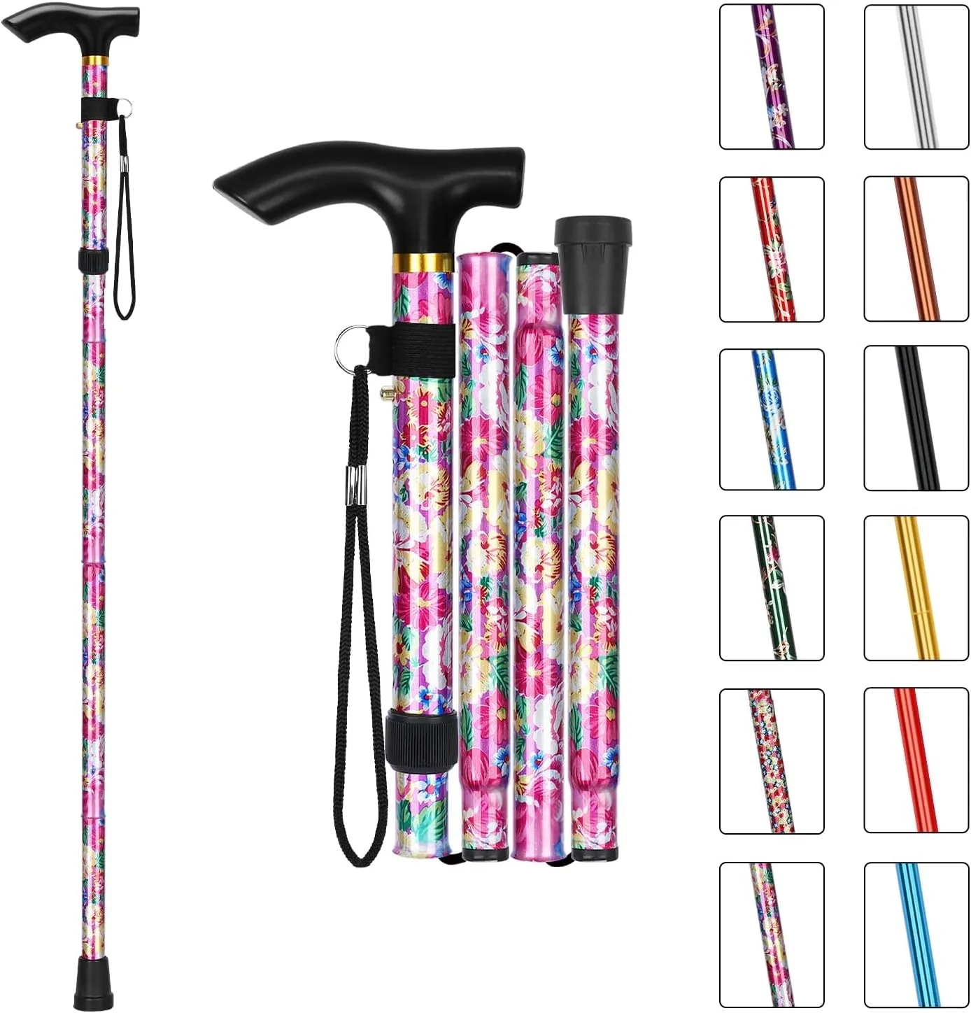 Portable Folding Aluminum Walking Stick 4