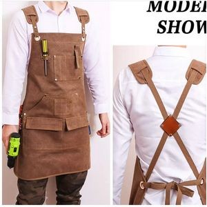 Cotton Canvas Cross Back Heavy Duty Adjustable Work Apron 2