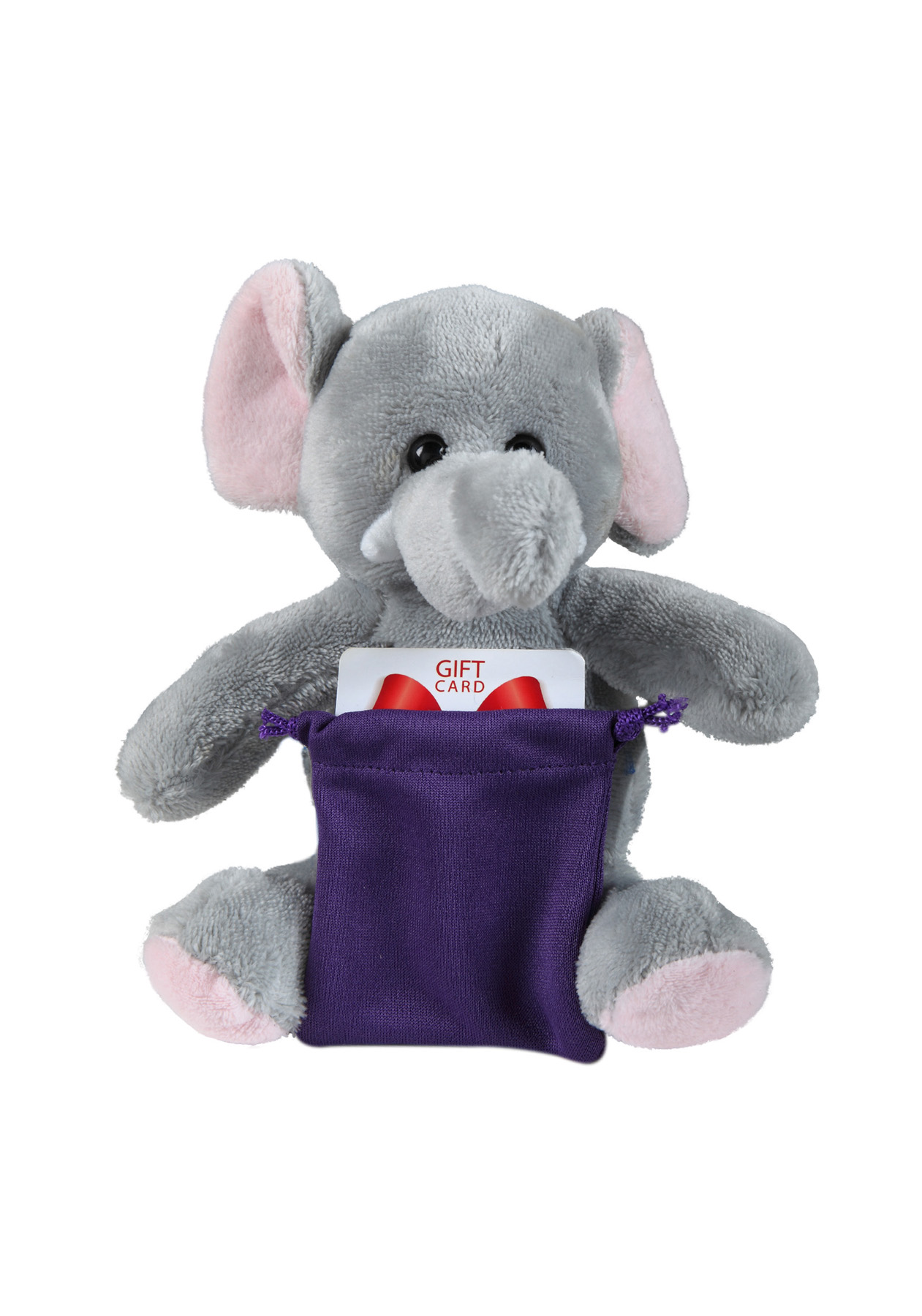soft plush Elephant with gift card sack