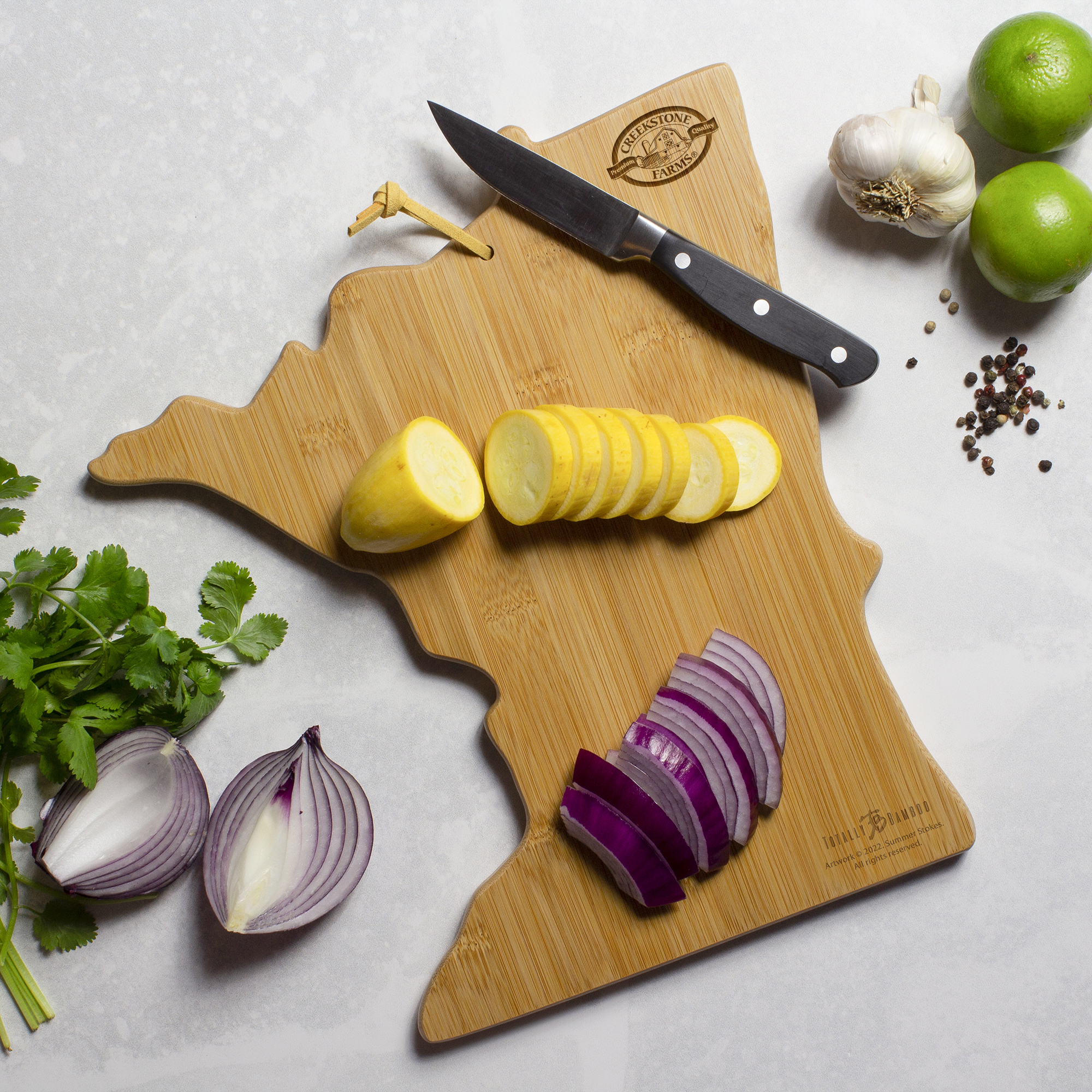 Minnesota State Shaped Serving and Cutting Board with Artwork by Summer Stokes 8