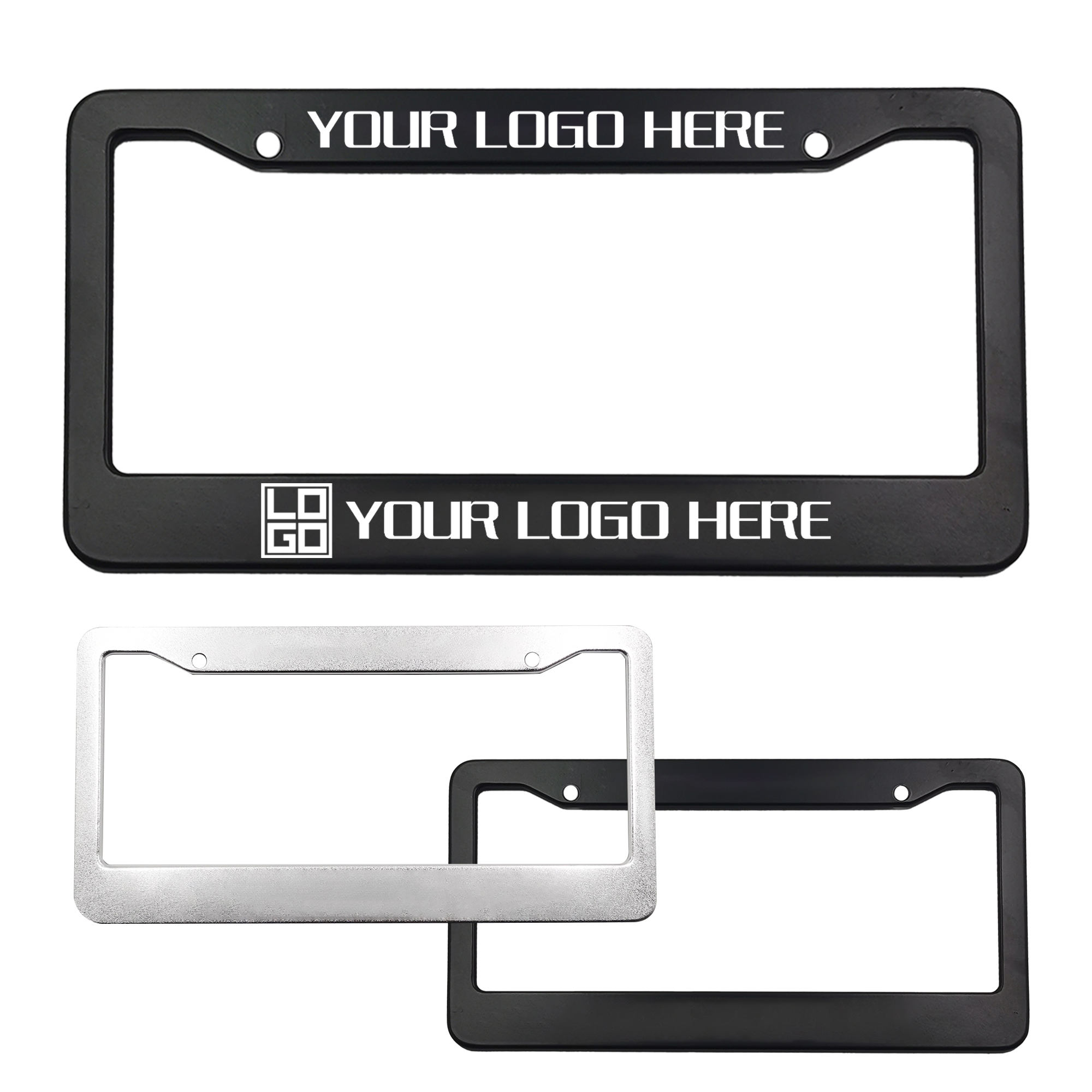 License Plate Frame w/ 2 Holes & Straight Bottom 2