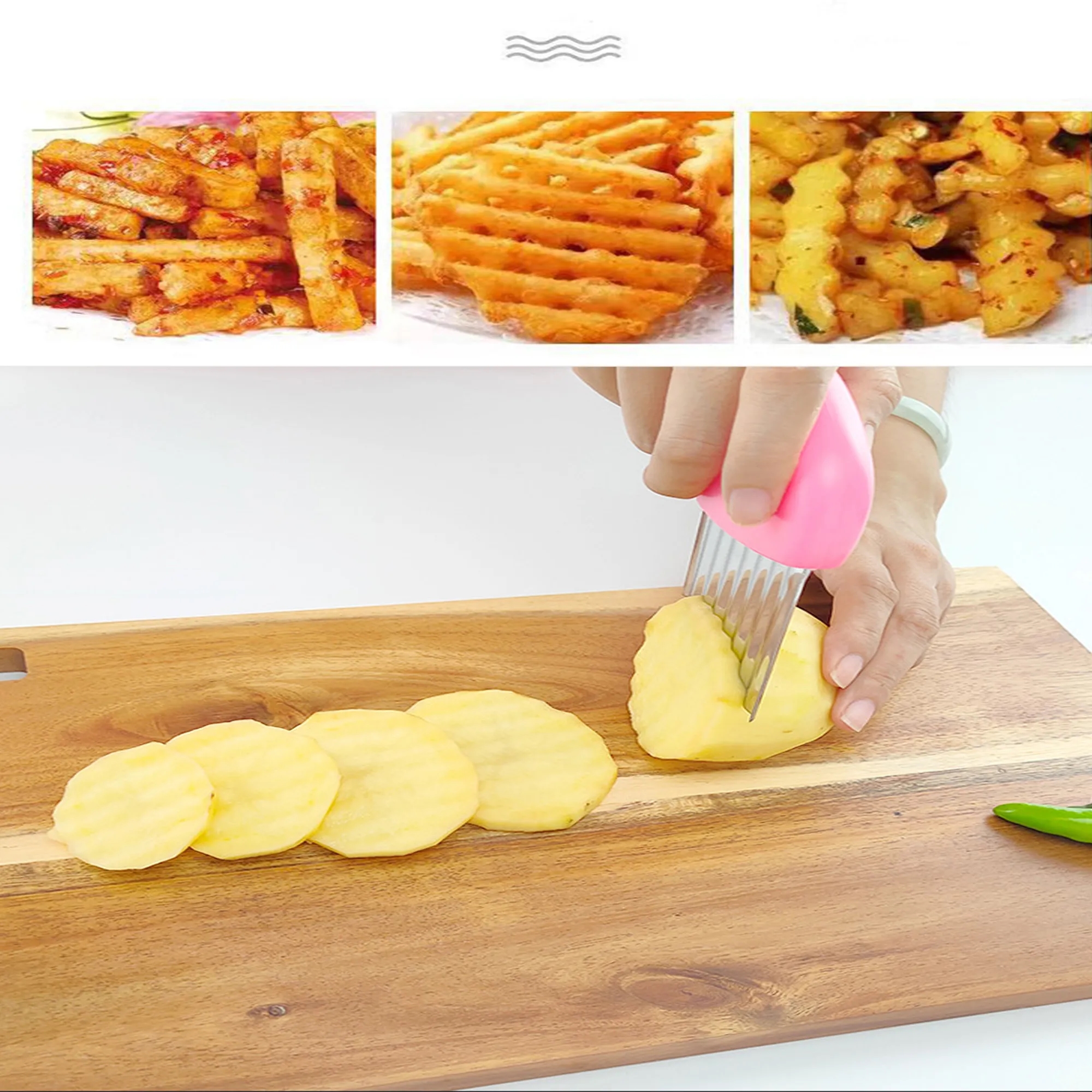 Crinkle Cut Knife Wavy Vegetable Slicer 4