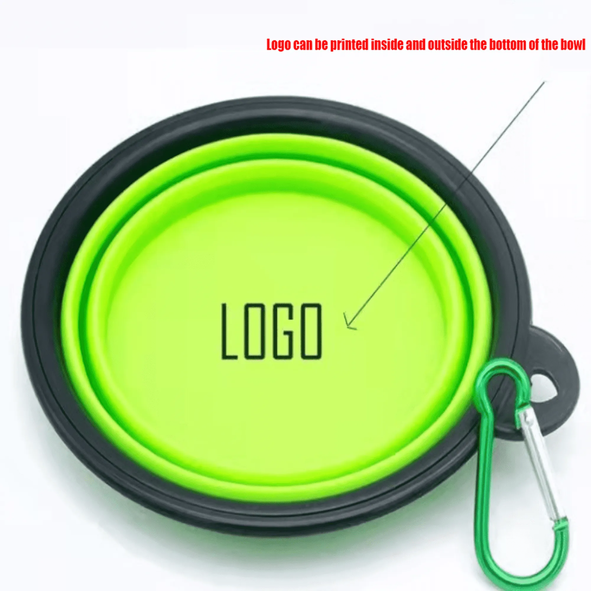 MOQ 20PCS Silicone Collapsible Pet Bowl With Carabiner 3
