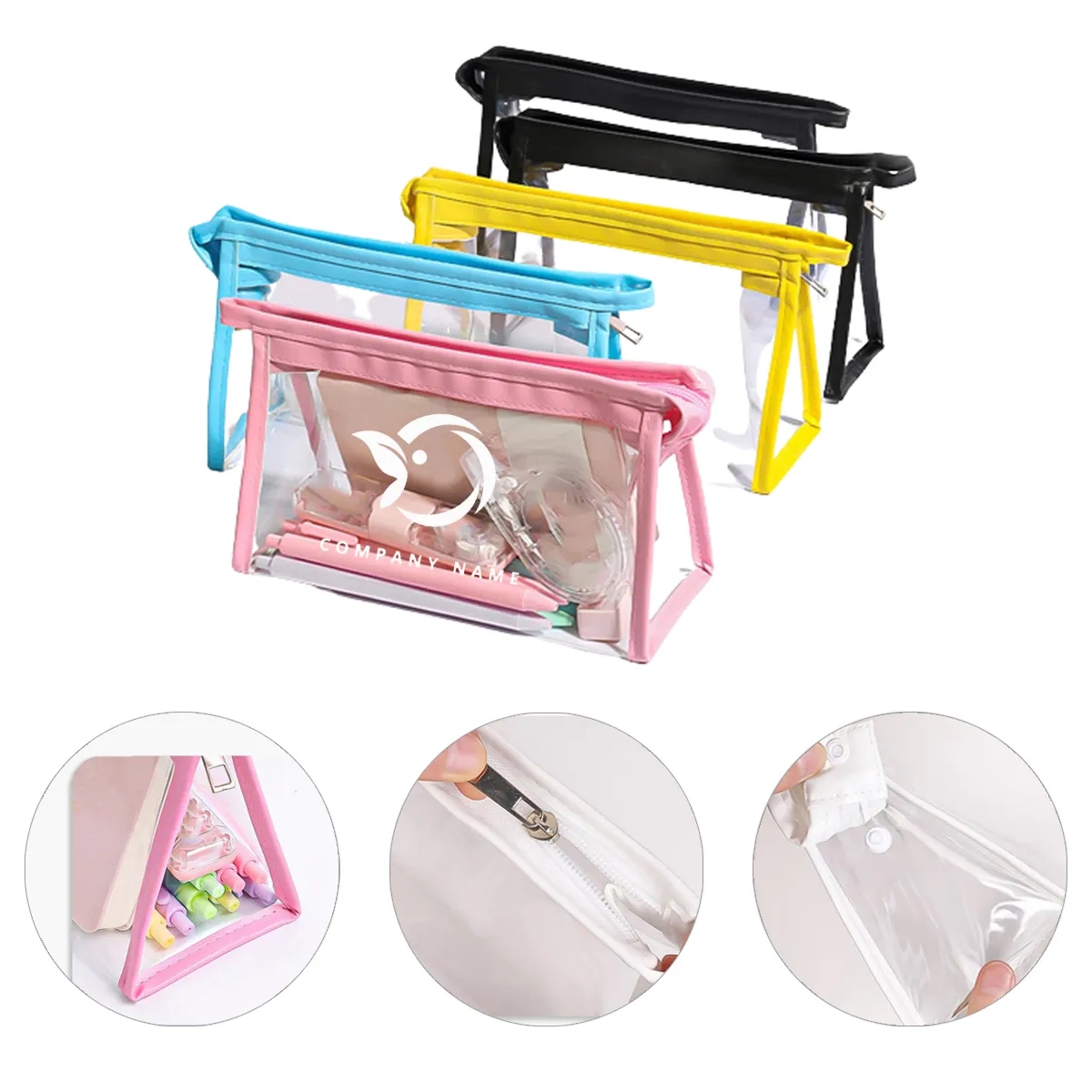 PVC Student Clear Pencil And Toiletry Bag Case 2
