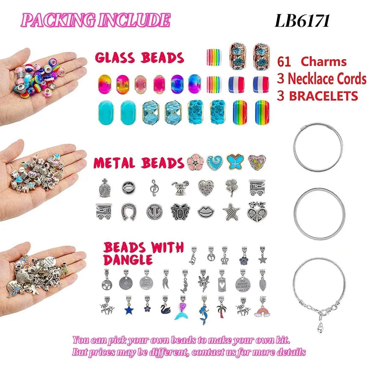 Charm Bracelet Making Kit Friendship Jewelry Set for Girls 7