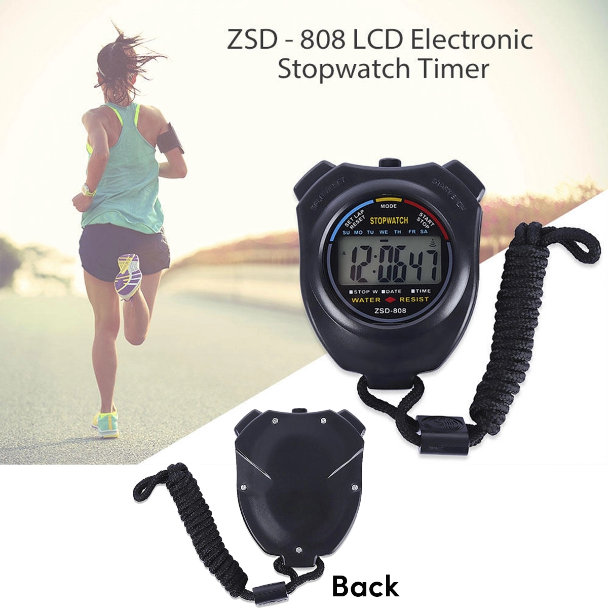 Water Resistant LCD Electronic Stopwatch 2