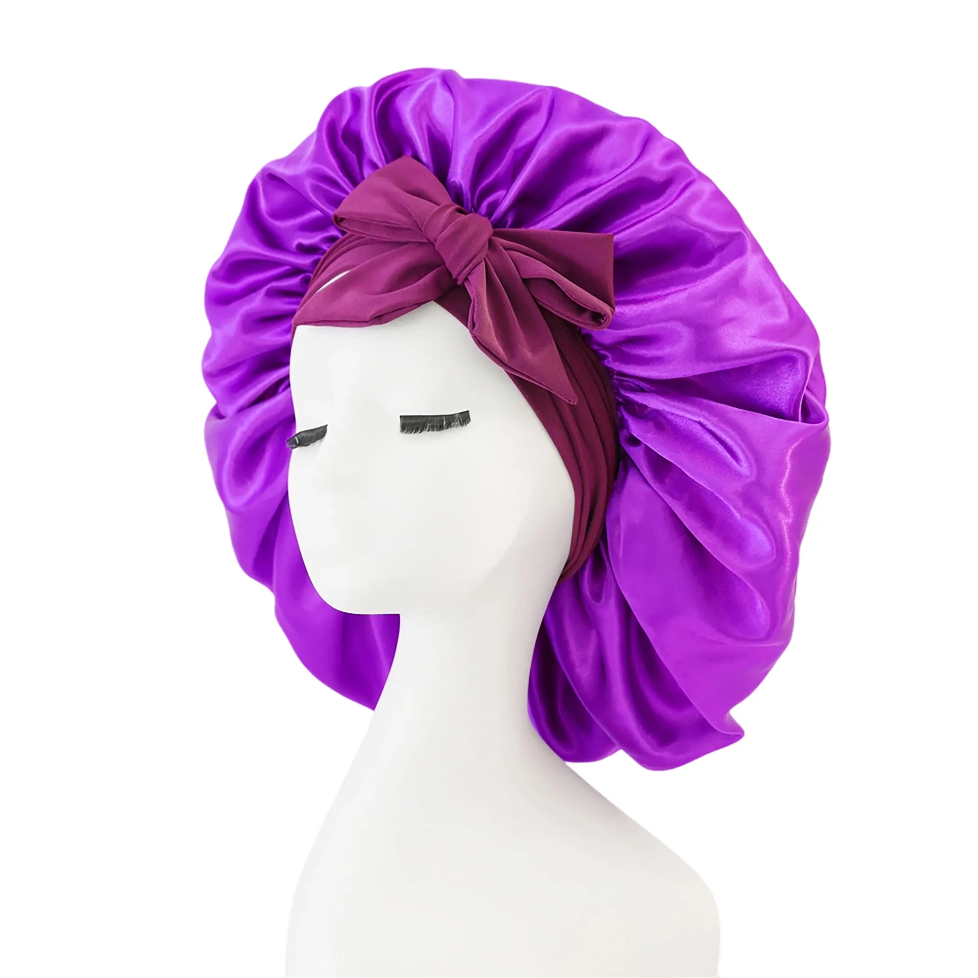 MOQ 50 Satin Hair Protection Sleep Cap 19