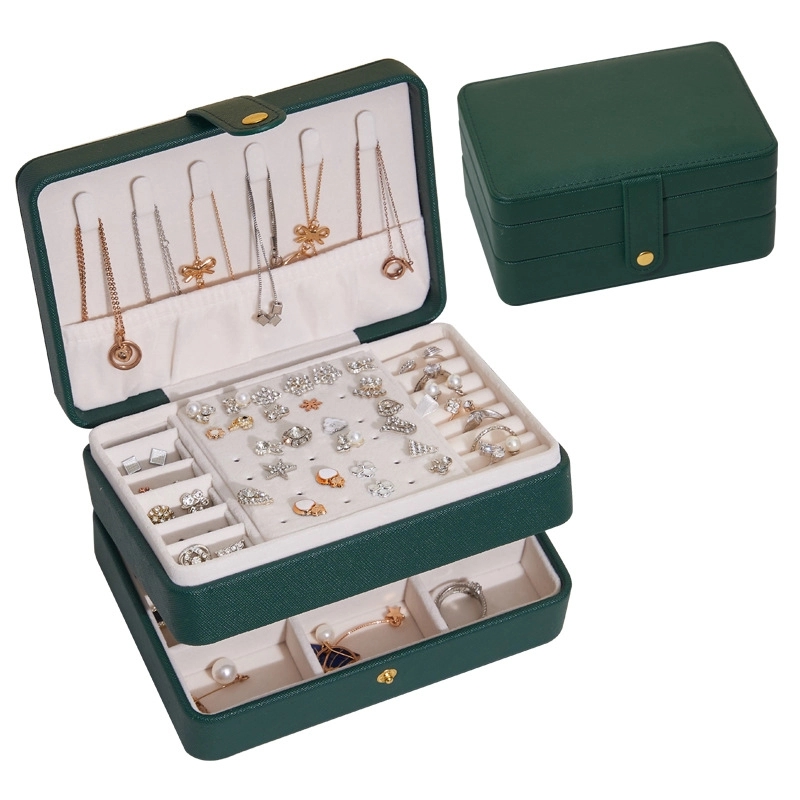 Custom PU Leather Multi-Layer Jewelry Organizer Storage Box 3