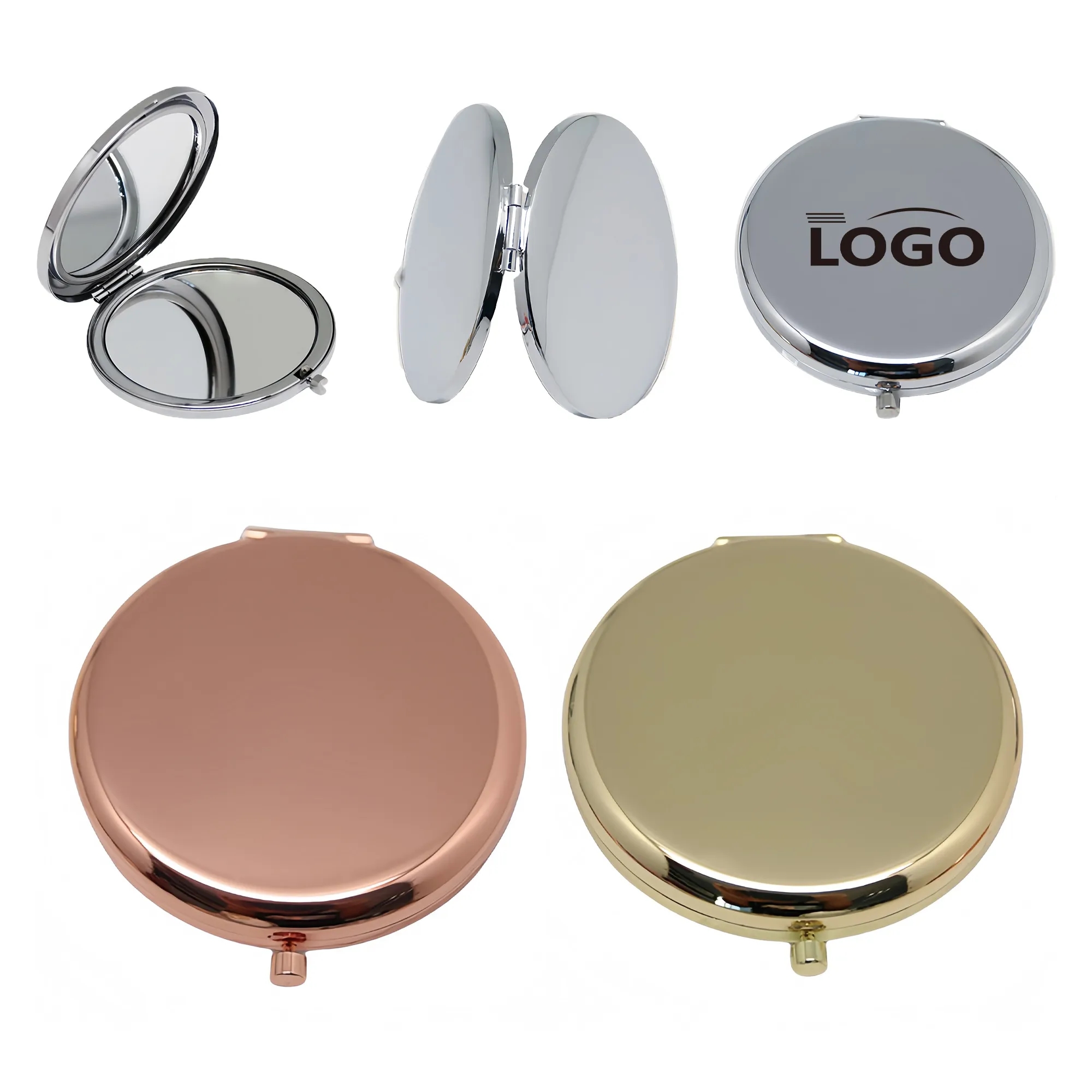 Stainless Steel Dual Sided Magnifying Folding Vanity Mirror