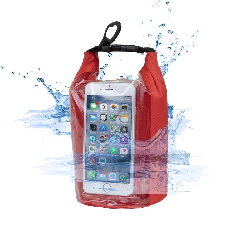 7" W x 11" H "The Navagio" 2.5 Liter Water Resistant Dry Bag With Clear Pocket Window 26
