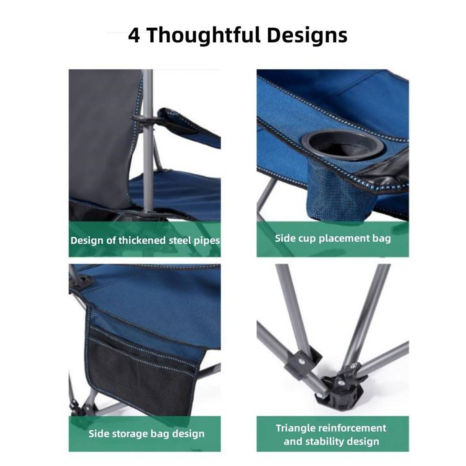 Foldable Camping Chair W/ Footrest 4