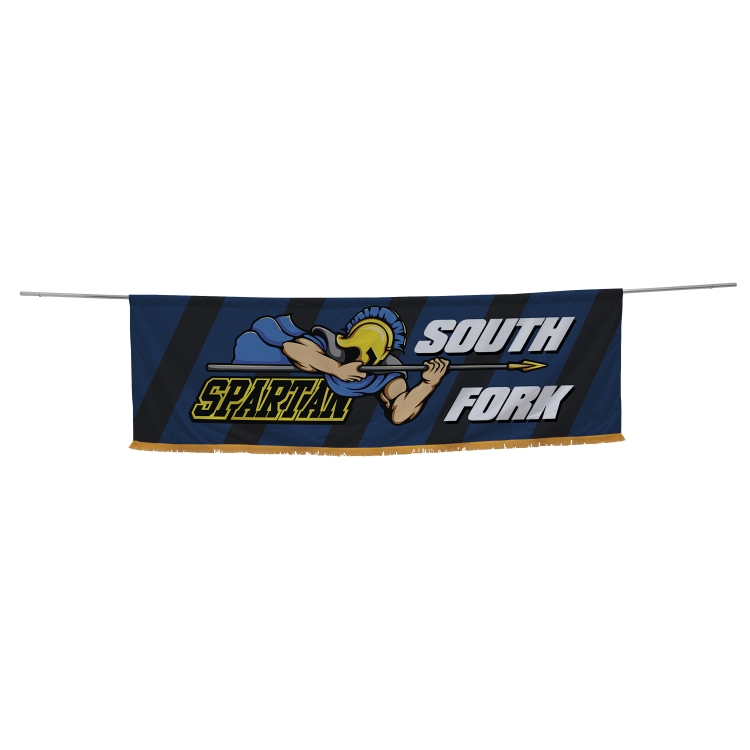 3' x 10' Parade Banner Straight Bottom Kit with Gold Fringe 3