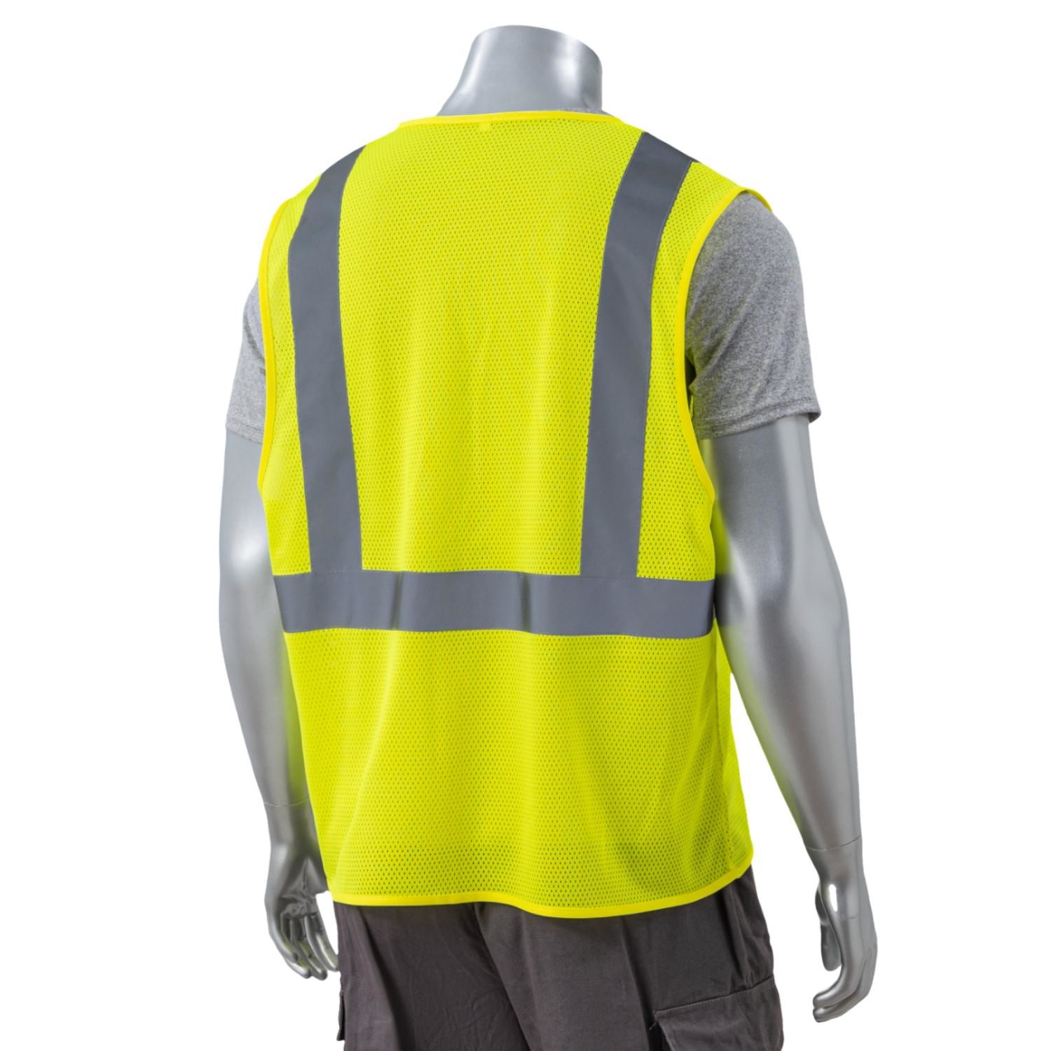 Class 2 Single Band Reflective Tape Safety Zipper Vest With Pocket 2