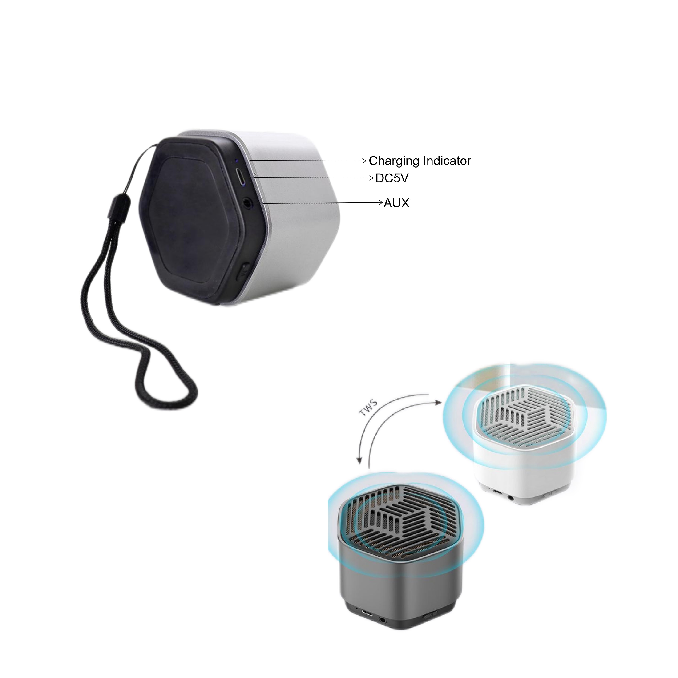 Mini Portable Wireless Speaker with LED Light (direct import) 1