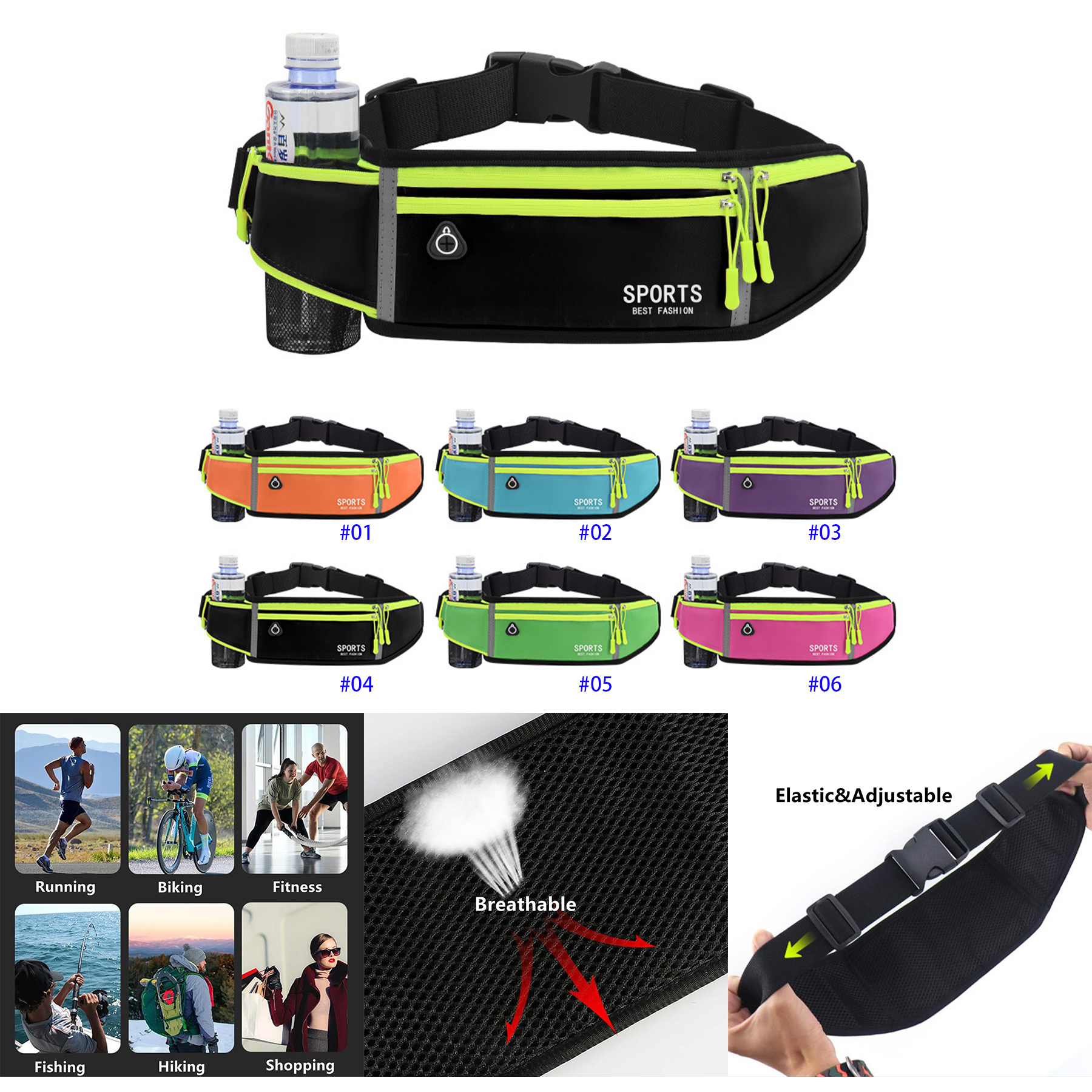 Unisex Men's Women's Running Waist Bag 2
