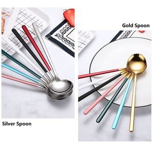 7.67 Inch Dual Color Golden Spoon With Round Head 14