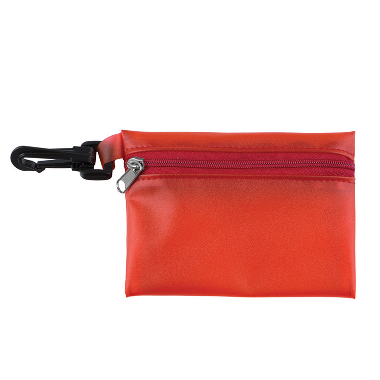 "LYON" 10 Piece First Aid Sun Kit in Translucent Zipper Pack with Plastic Carabiner Attachment 8