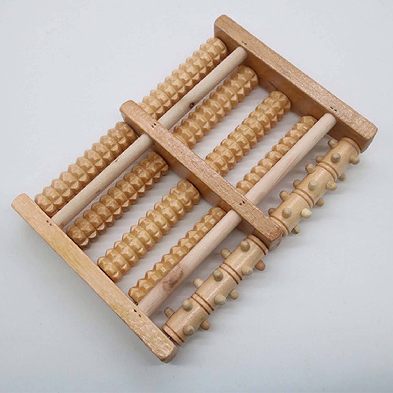 Small Nail Five Row Wooden Foot Roller Massager 5