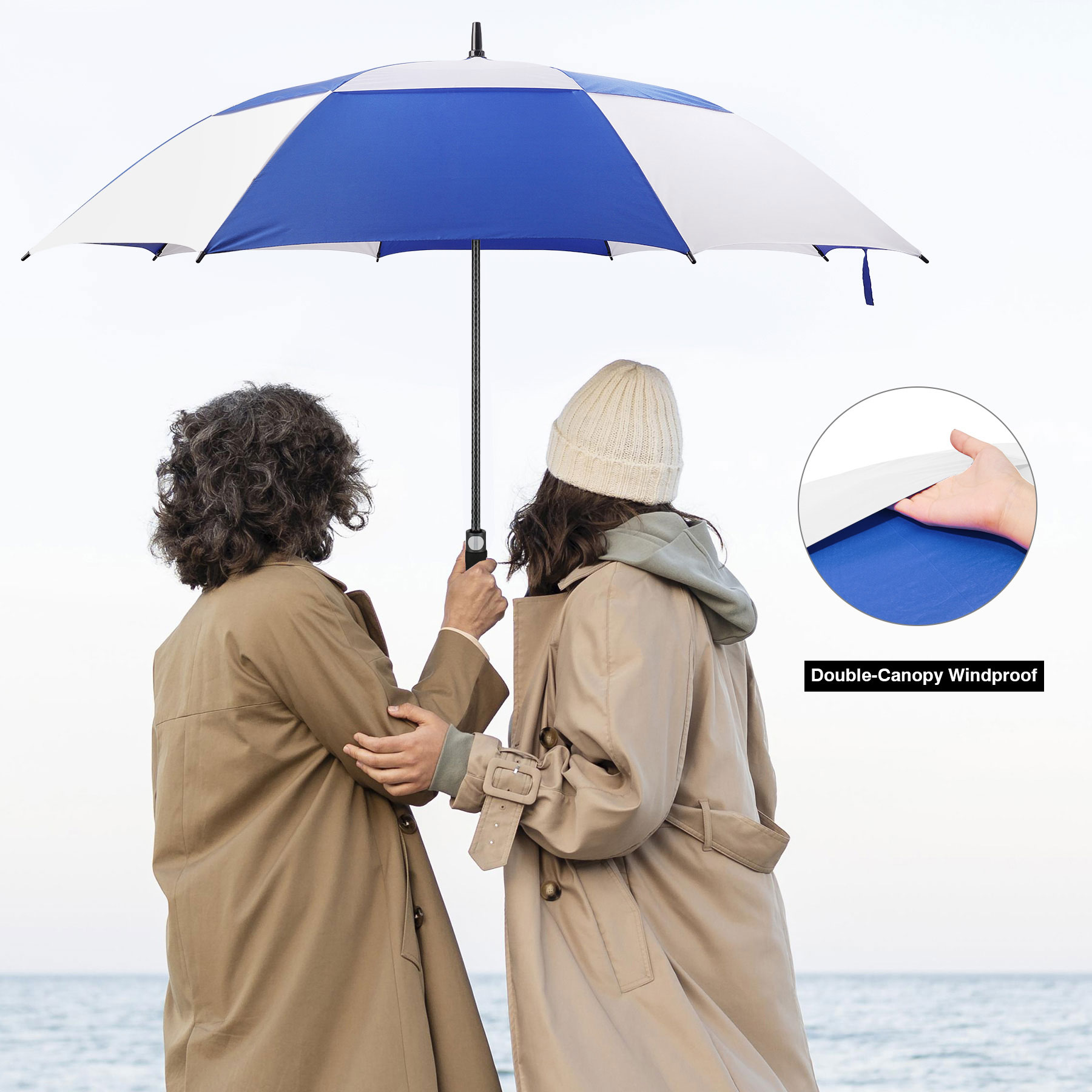 60'' Vented Auto-Open Golf Umbrella (Full Color) 8