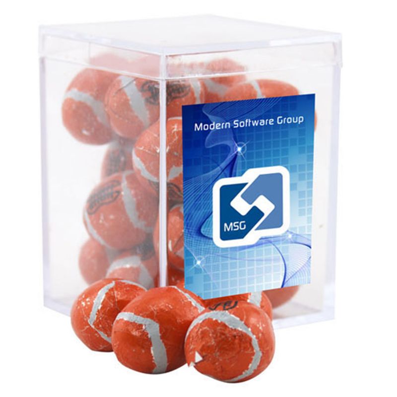 Acrylic Box with Chocolate Footballs 1