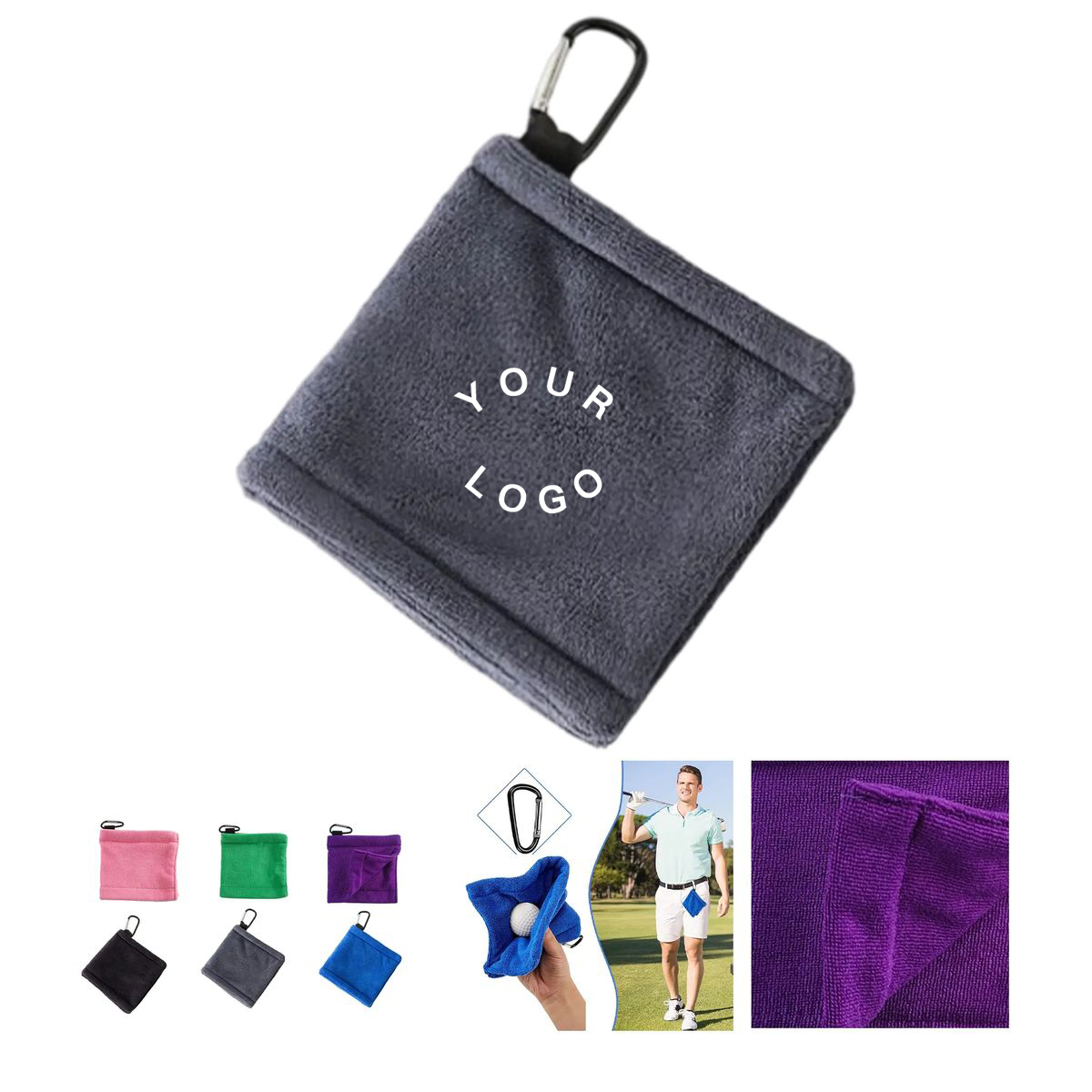 Golf Ball Towel with Wet and Dry Layers 4