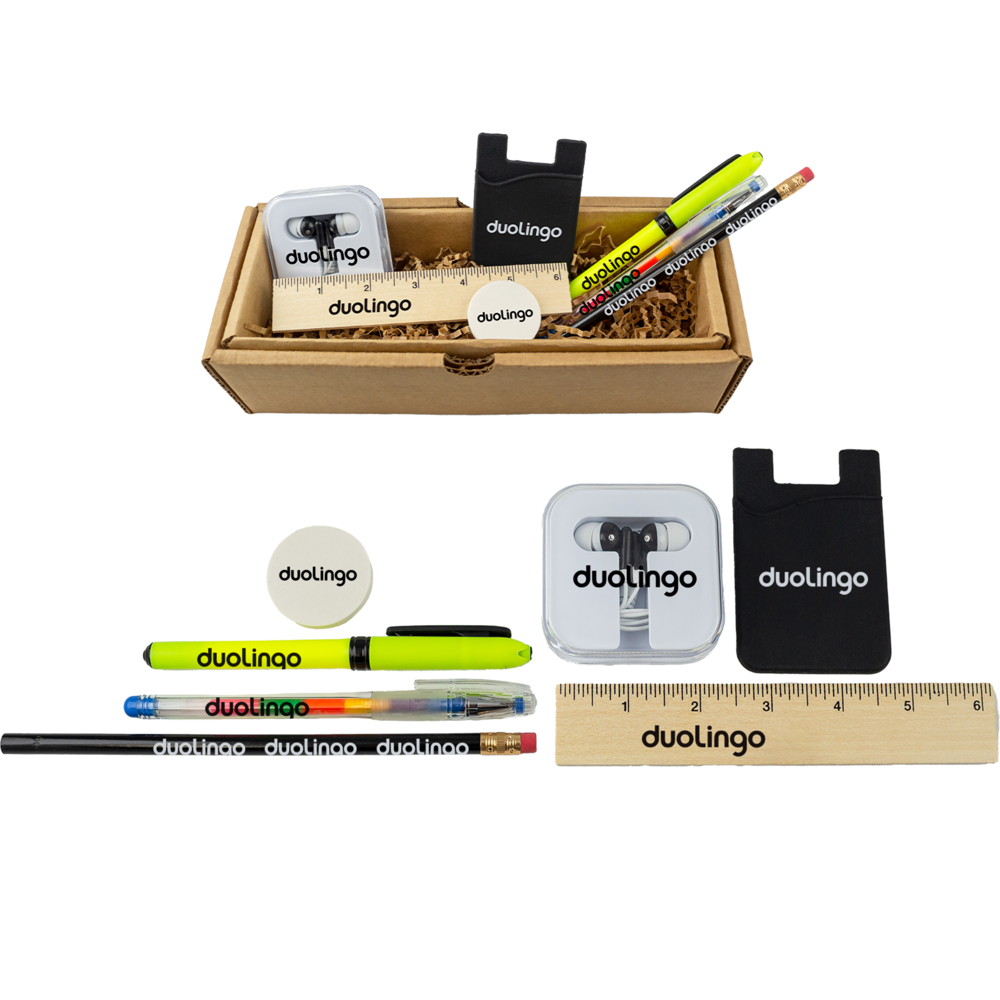Student Essentials Kit with Earbuds, Pen Set & Smart Wallet 1
