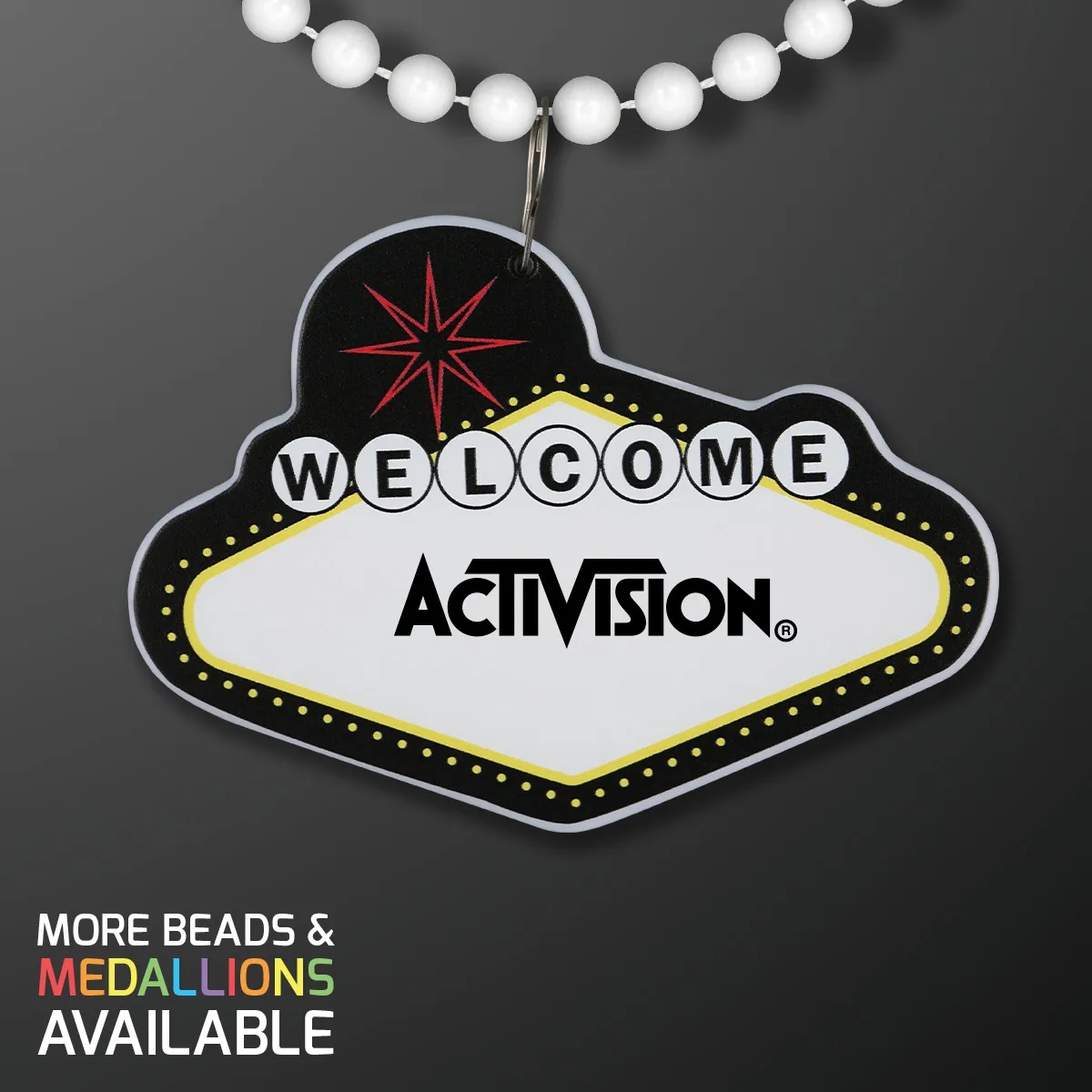 Imprinted Vegas Sign with Beaded Necklace 1
