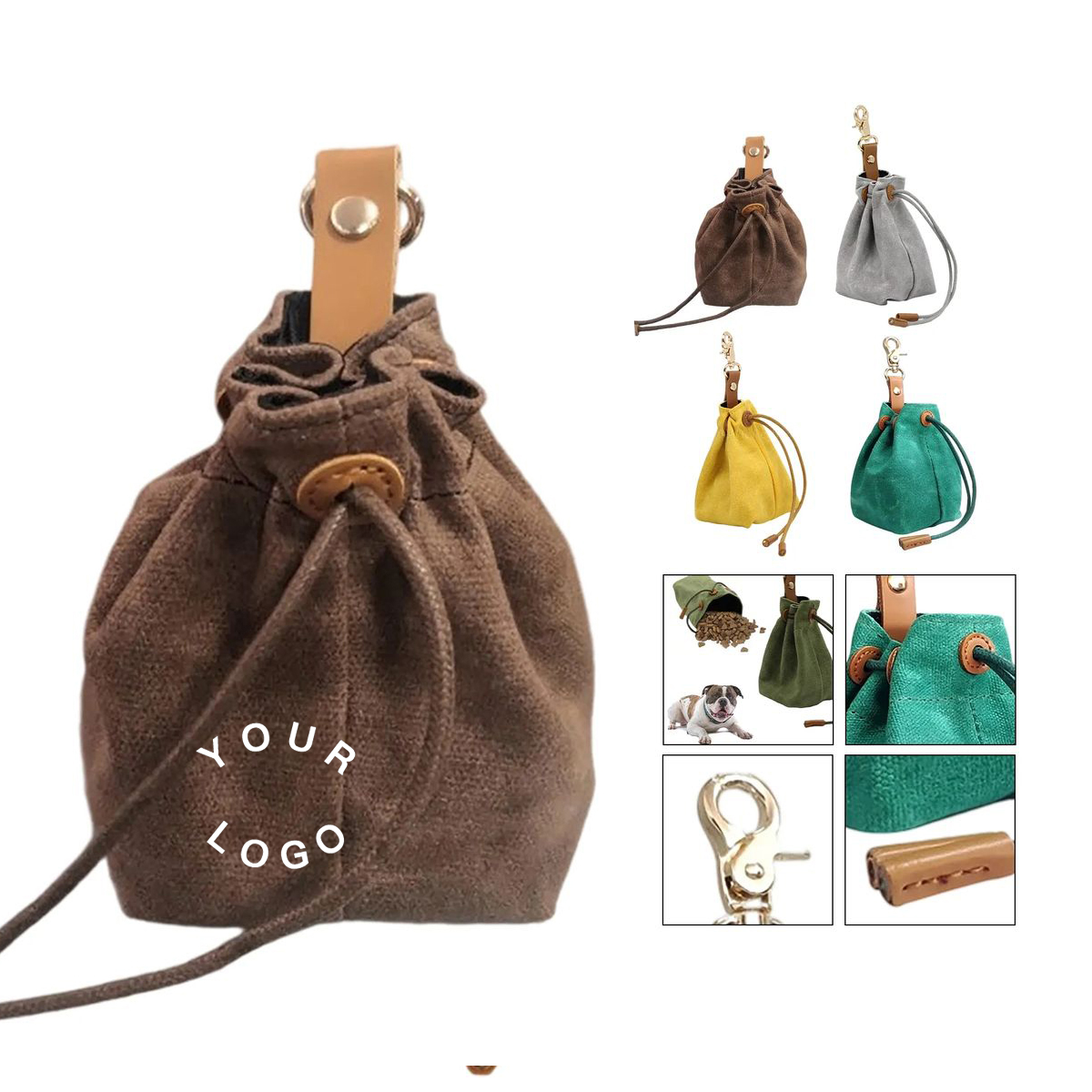 Compact Felt Dog Snack Holder with Hook 2