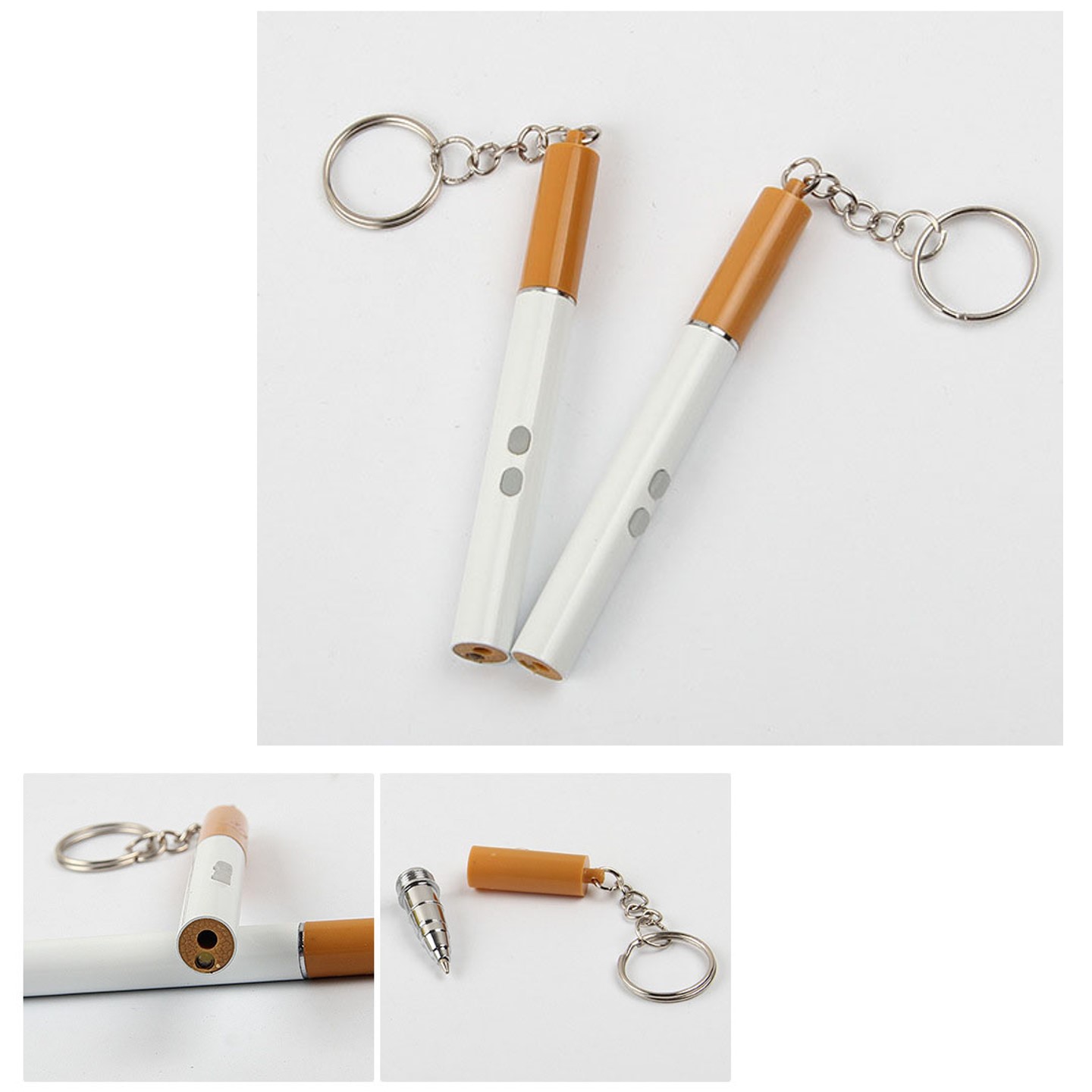 3in1 cigarette shape keychain LED flashlight with powerful Laser Pointer Pen& ball pen 5
