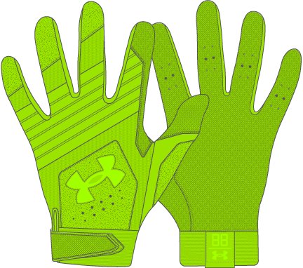 UA Clean Up Boys' Batting Gloves 18