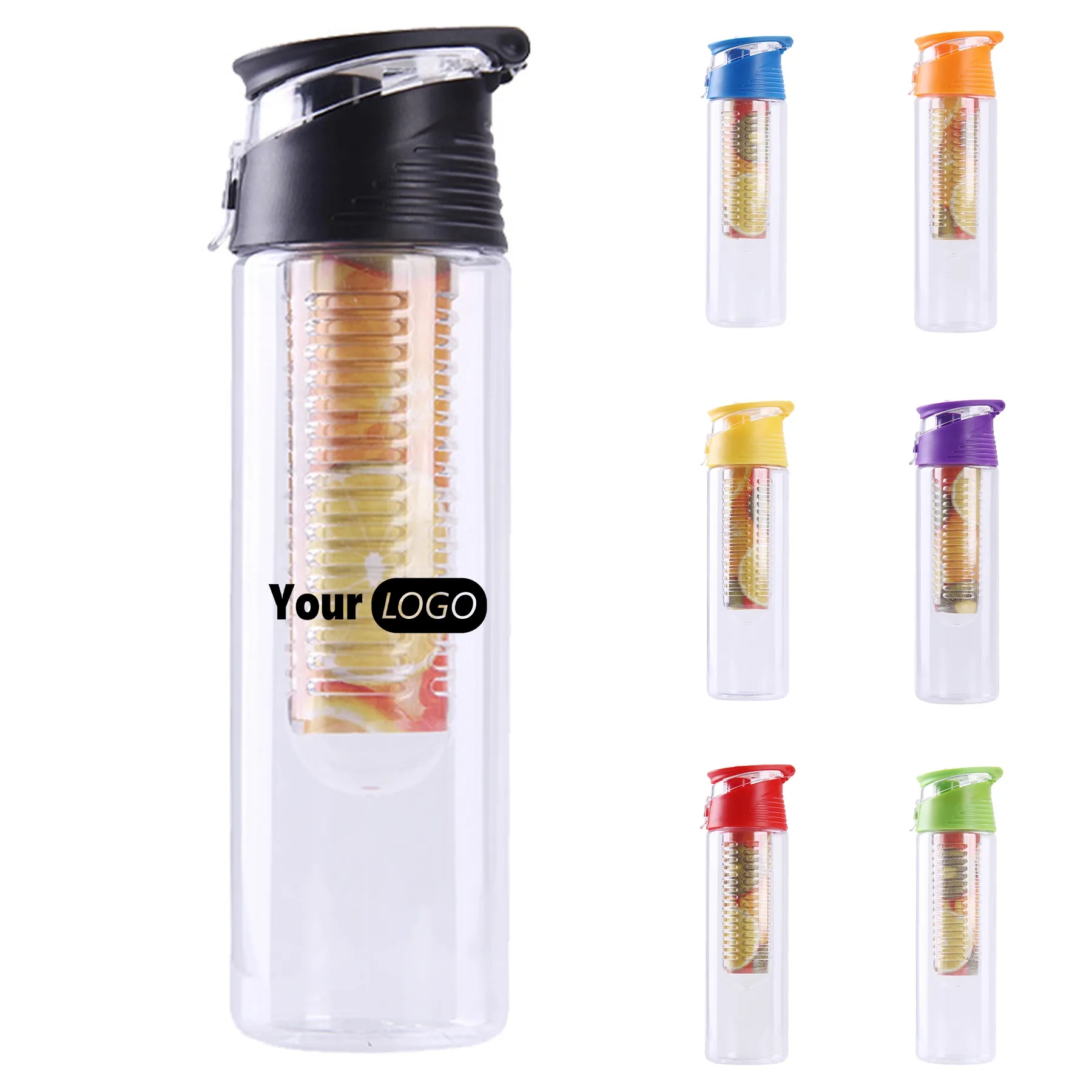 Plastic 700ml Fruit Transparent Sports Kettle 10