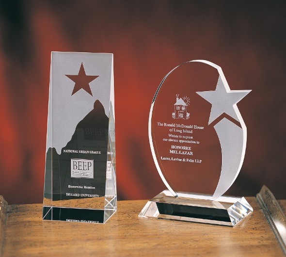 Designer Crystal Star on Wedge Award 2