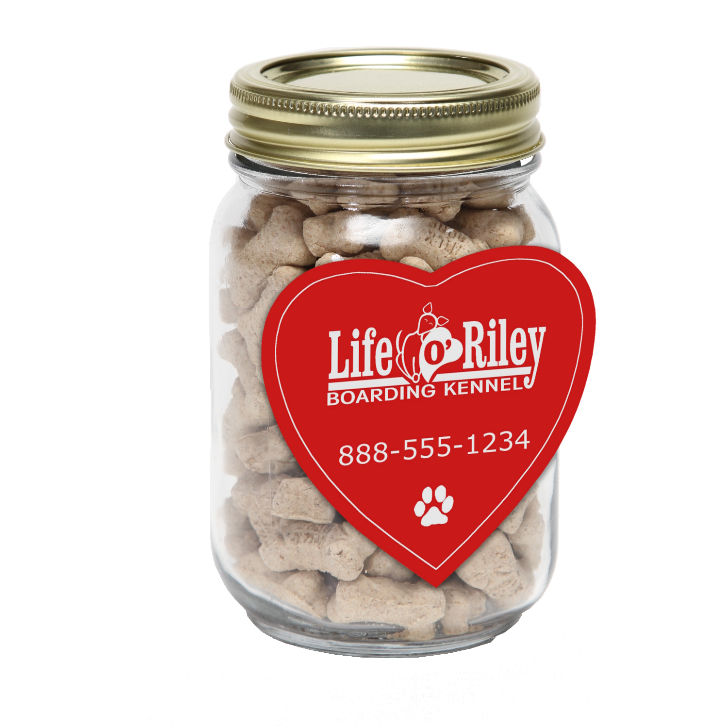 Pint Jar with Large Heart Magnet Pet Fill 2
