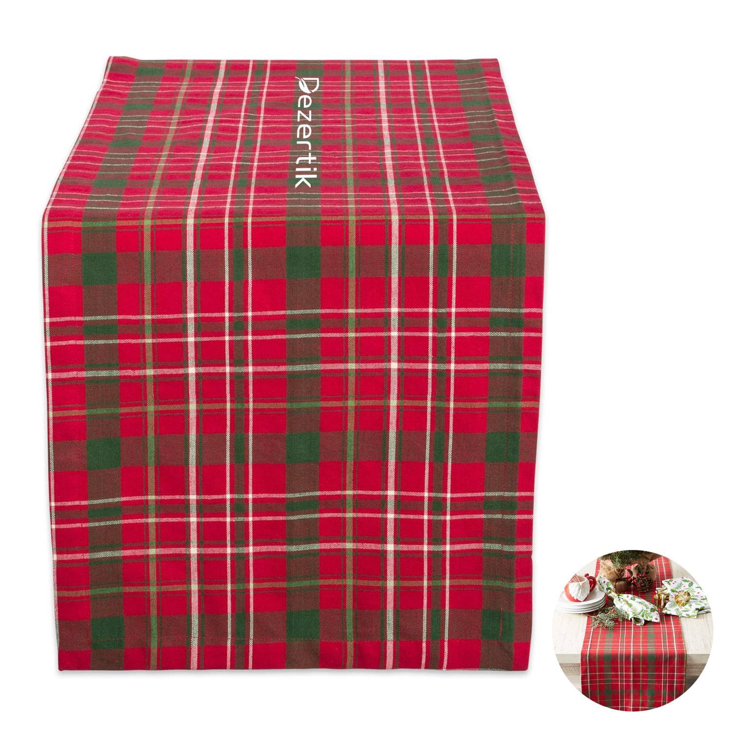 Christmas table flag and tablecloth