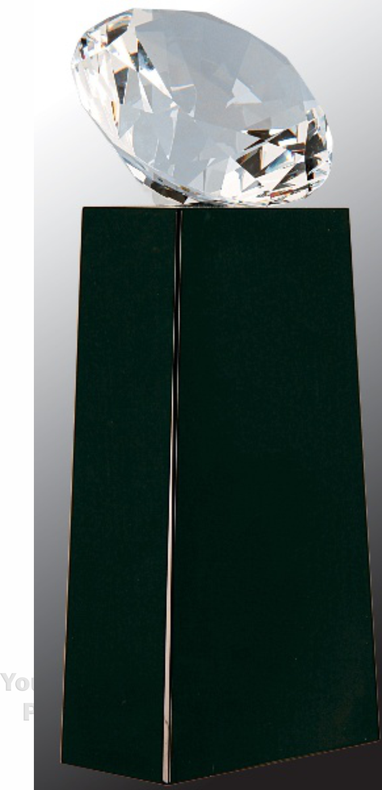 7 3/4" Crystal Diamond Award on Black Crystal Pedestal 3