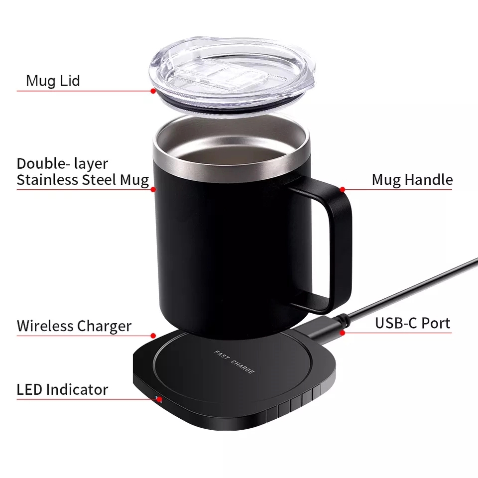 12Oz Mug With Wireless Warmer/Phone Charger 5