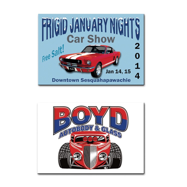 Full color metal dash plaques 3-6 sq" 5