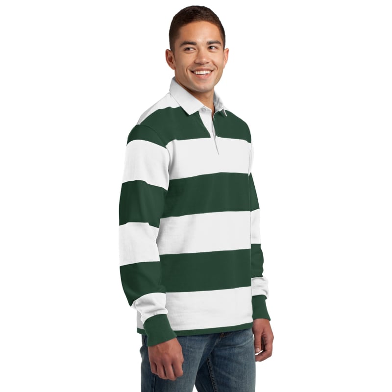 Sport-Tek Classic Long Sleeve Rugby Polo. 12