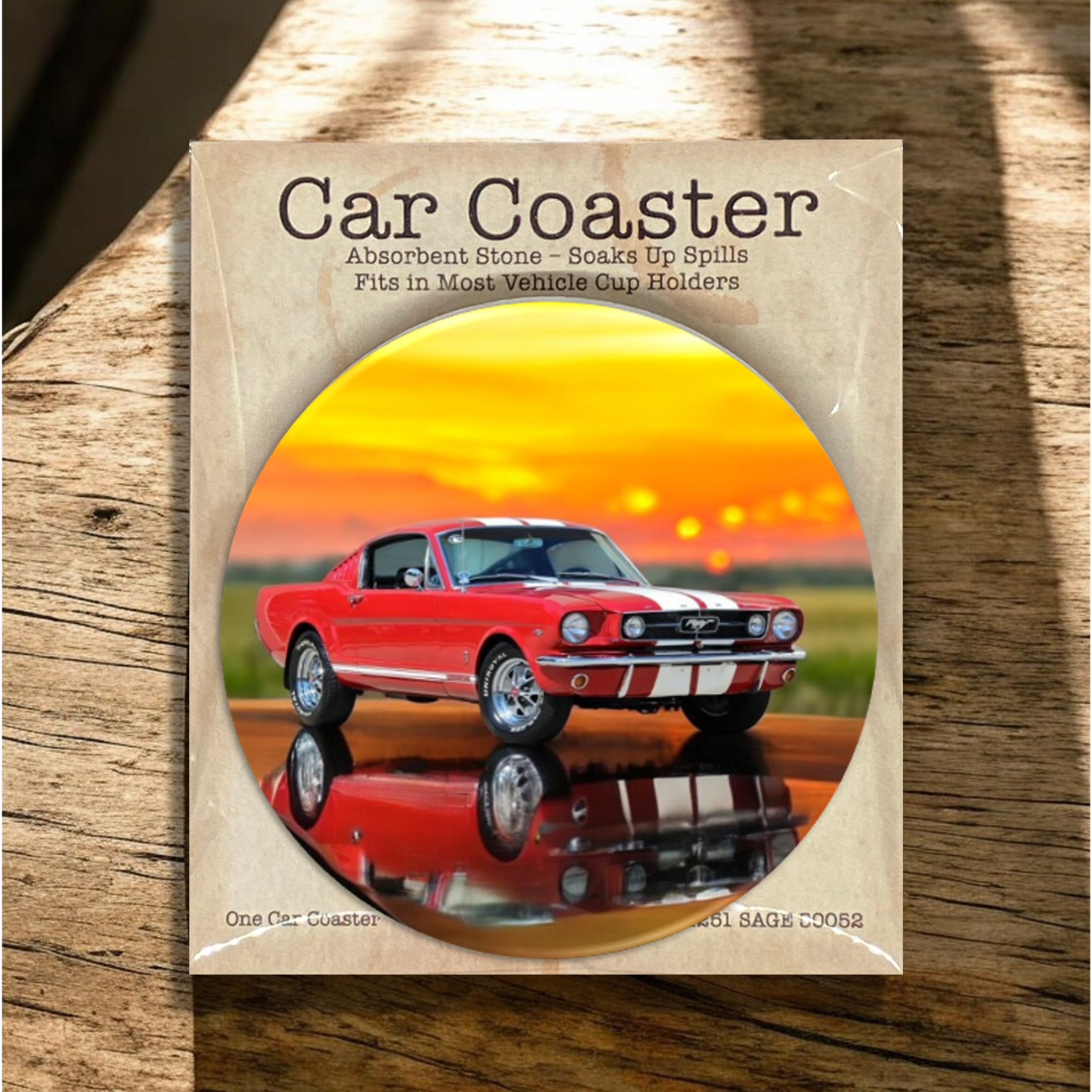 Semi-Gloss White Coated Ceramic Car Coaster in Individual Retail Packaging 5